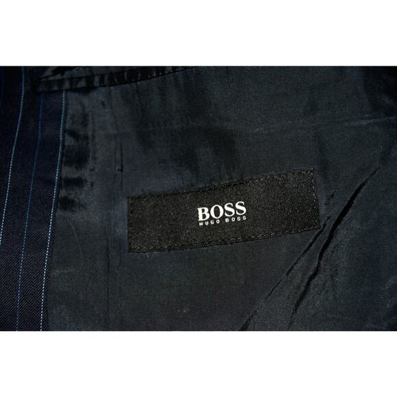 Boss by HUGO BOSS Einstein Sigma Pinstripe 100% Wool Jacket Pant Suit Size 46 - Picture 10 of 11